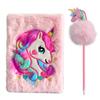 Akindou Unicorn Notebook A5 Size 160 Pages Fluffy Unicorn Pen Included 1 Colorful Pastel Color Diary Notebook