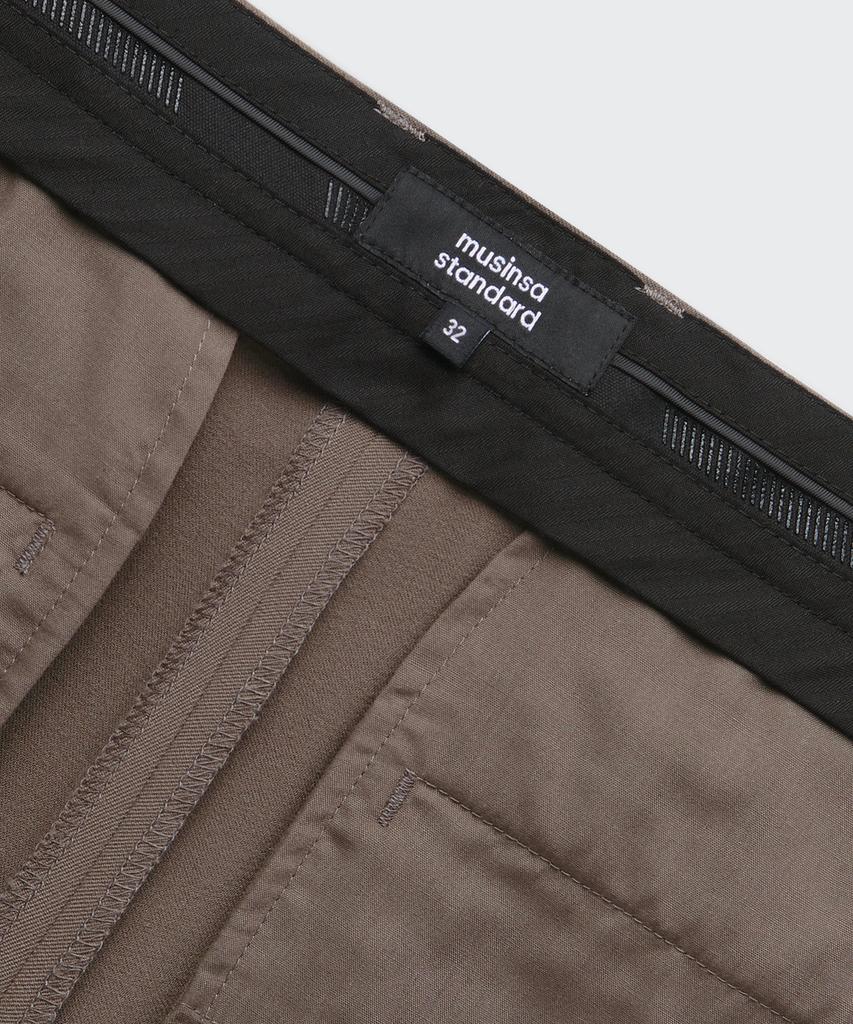 MUSINSA STANDARD Wide Hidden Banding Slacks [Dusty Beige]
