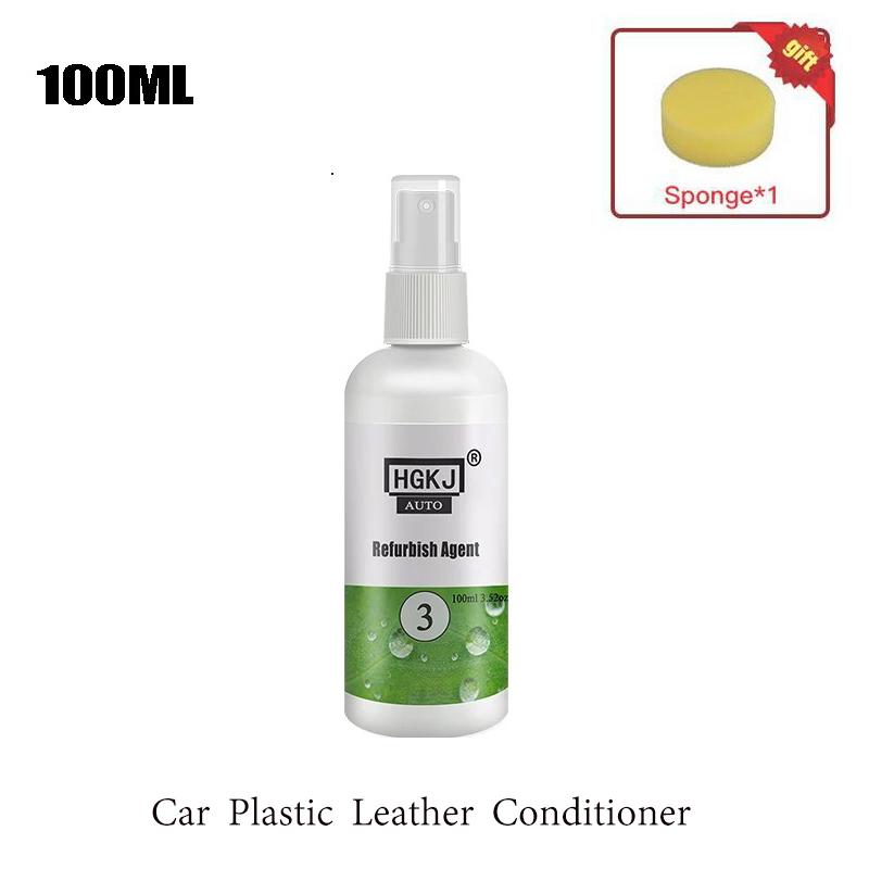50/100 мл Пластиковый реноватор для салона автомобиля Кондиционер замедленного окисления Кожа сиденья Жидкий воск Восстановление Детейлинг очиститель спрей