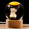 Kertari 60mm Crystal Winnie the Birthday Gift for Women In Their Popular Bear with LED Stylish and Cute Glass Interior Day Crystal Ball Object with