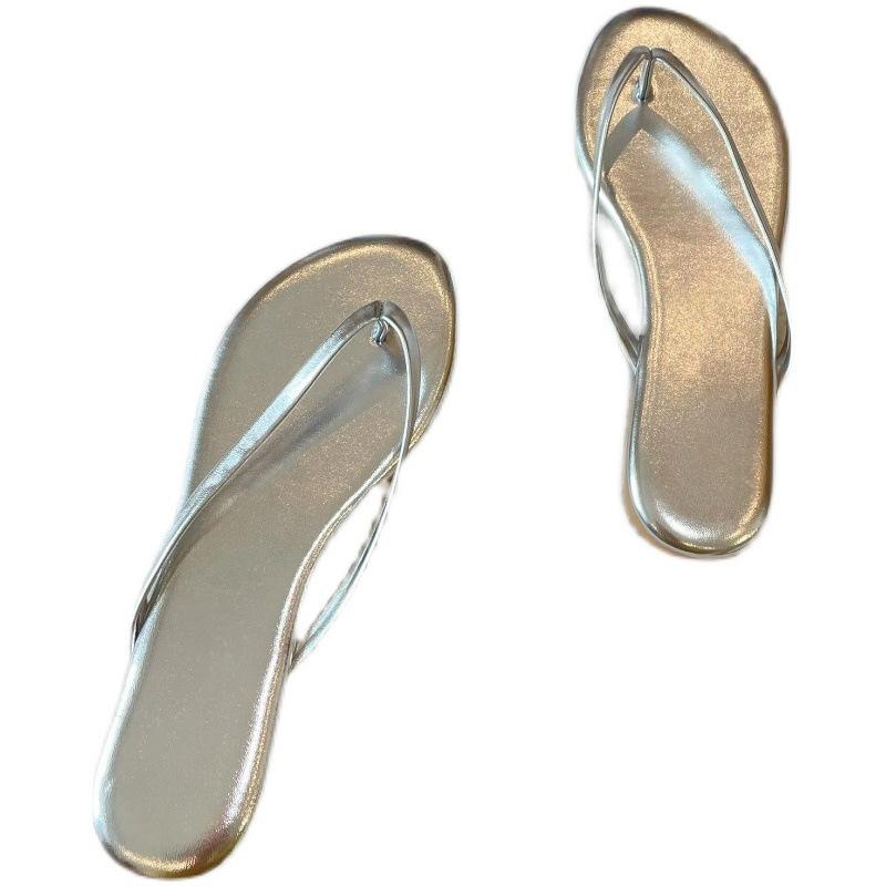 Версия из овчины~ Простые кожаные шлепанцы с перемычкой для женщин на лето, дорогие и высококлассные сандалии-полушлепанцы на плоской подошве