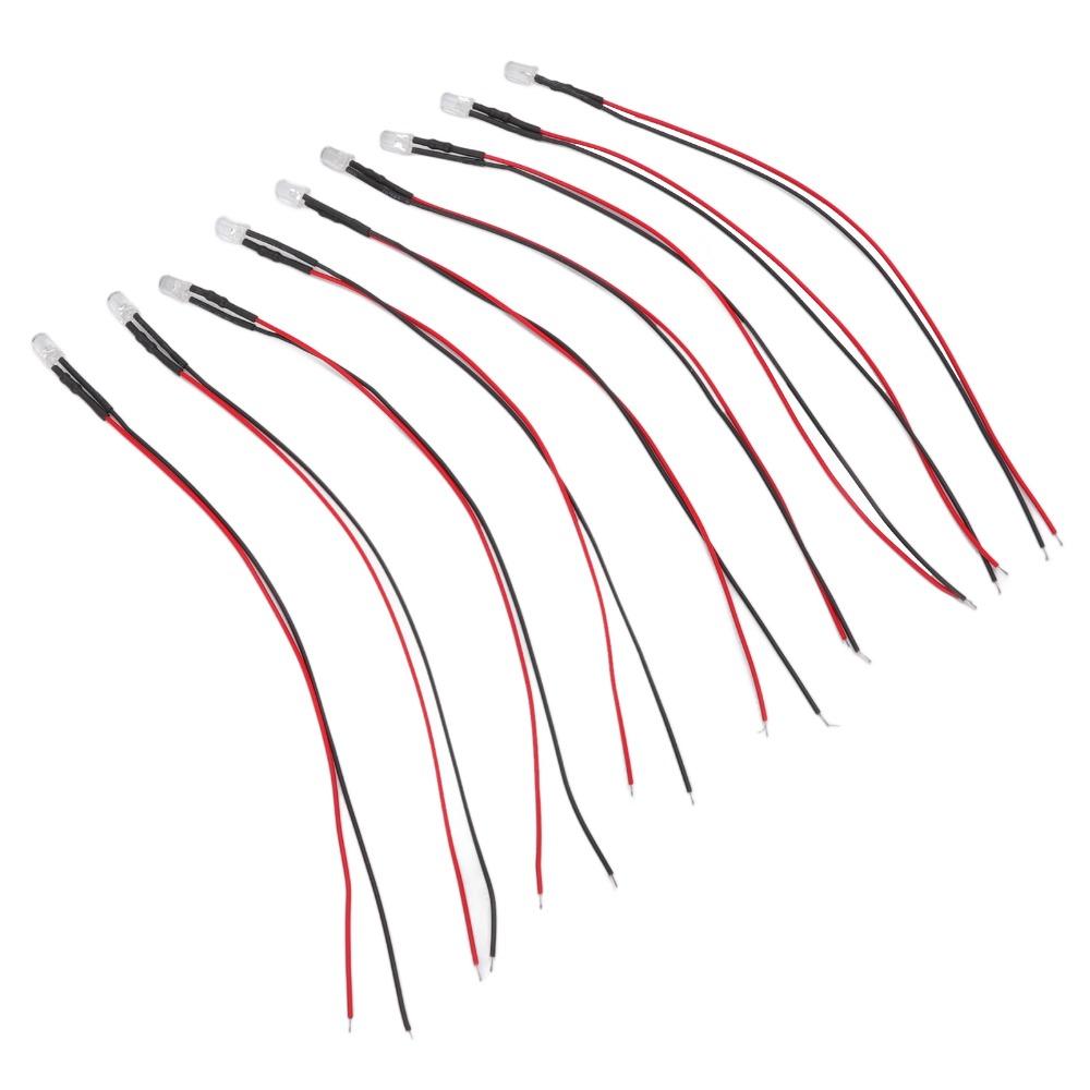 20PCS 5mm Prewired LED Diodes 5‑12V LED Light Diodes Bright Mini LED Diodes  DIY Projects