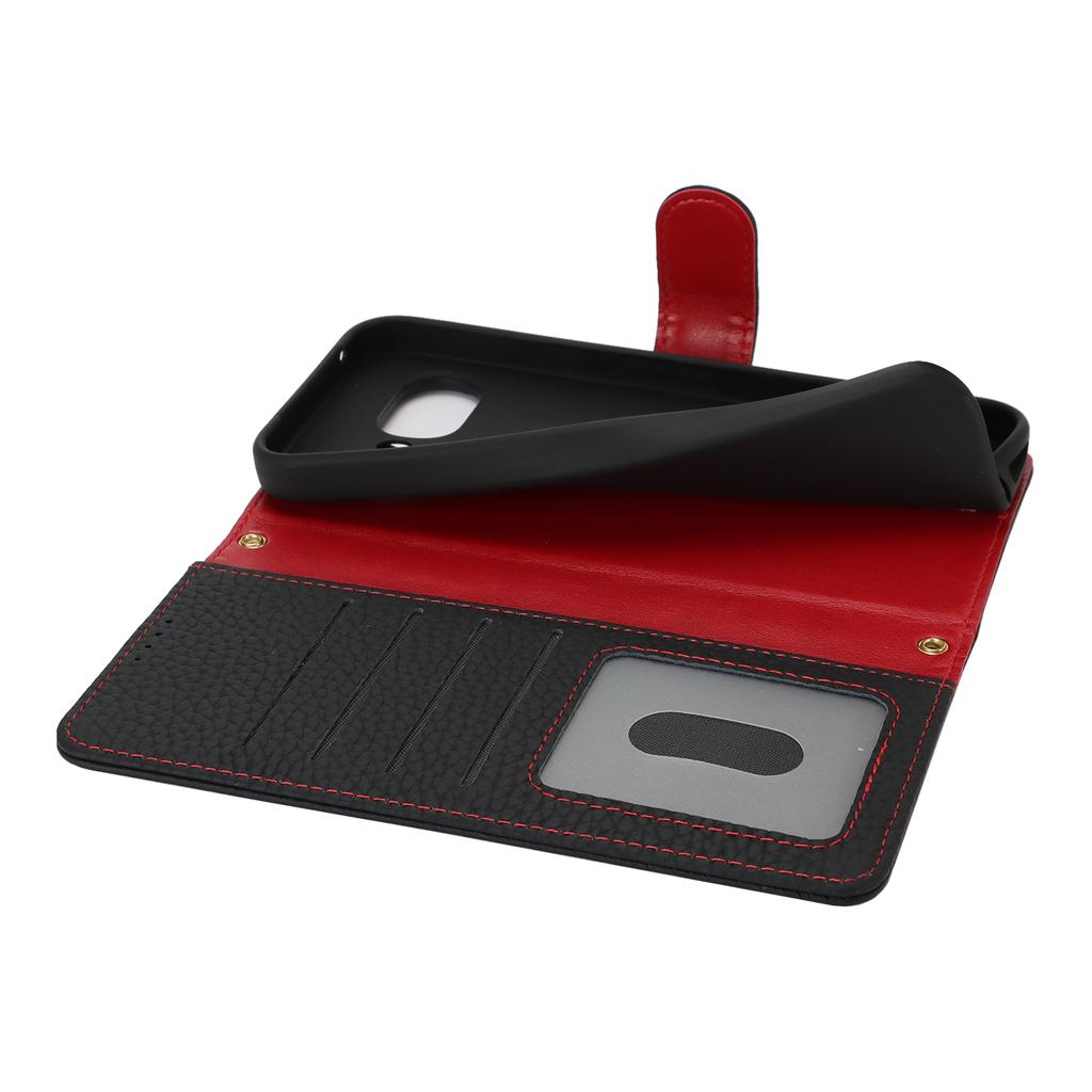 For Google Pixel 9a Stand Case Litchi Texture Genuine Cow Leather Wallet Phone Cover RFID Blocking