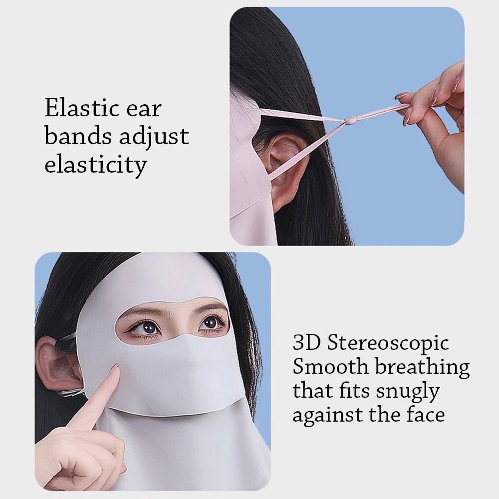 Ice Silk Mask Summer Breathable Mask Face Neck Shoulder UV Protection Sun Protective Scarf Anti-UV UPF50+ Sunscreen Shawl