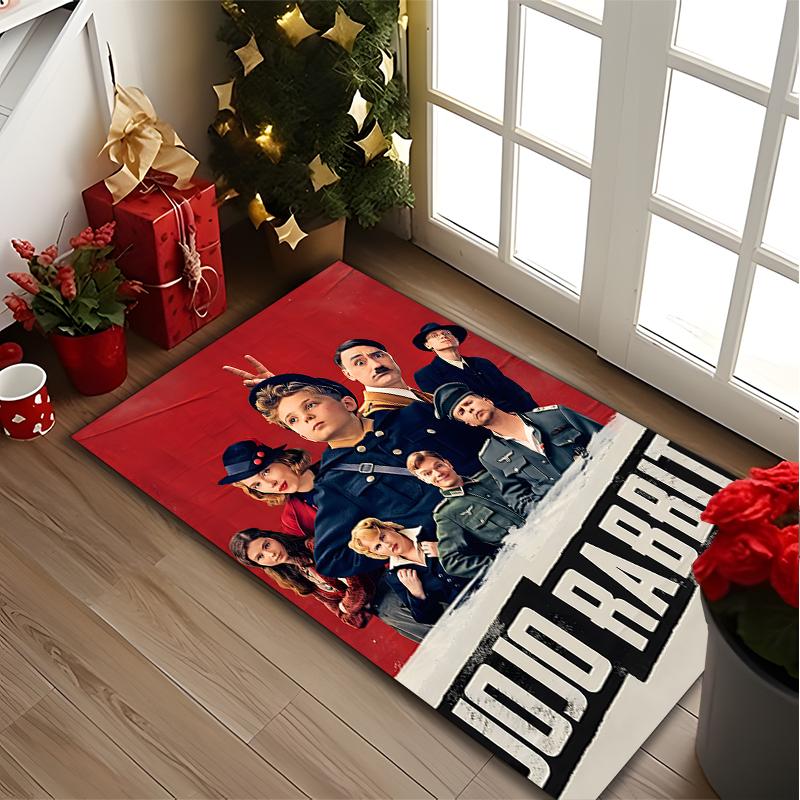 [1pc Jojo Rabbit Poster Office Carpet] Easy Maintenance Chair Rug for Conference Room Use, Durable Area Sofa Floor Mat