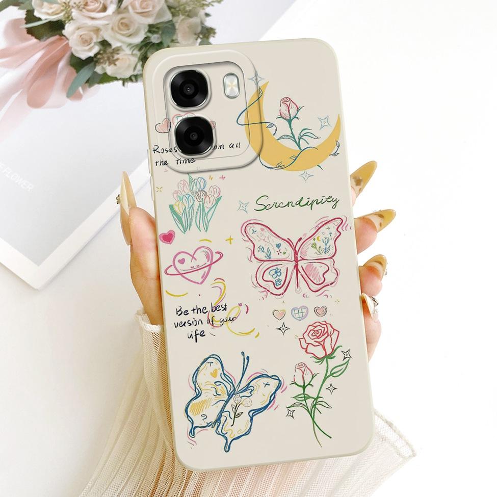 Чехол для телефона Oppo A6x 4G CPH2819 5G CPH2783 Чехол для Oppo A6x Милый Кавайный Роскошный Модный Цветы Крутой Расписной Силиконовый Корпус