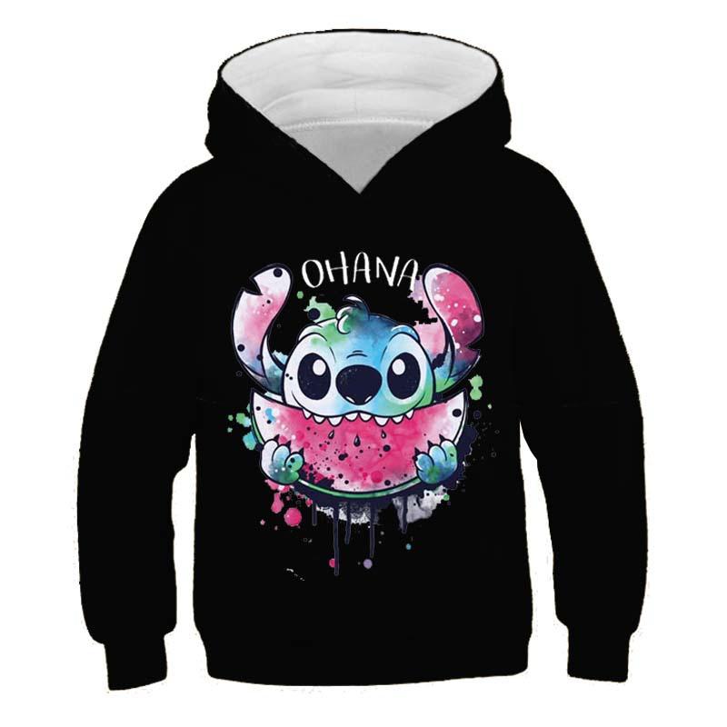 Толстовки с капюшоном MINISO New Stitch для девочек, осенне-зимняя толстовка с длинным рукавом Harajuku, повседневные топы с капюшоном в стиле Disney Series Stich