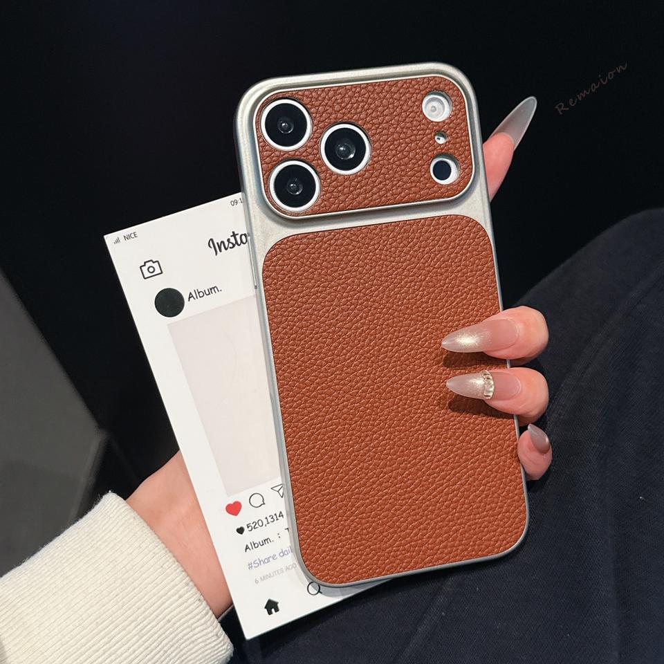 Lychee Retro Leather Phone Case For iPhone 11 12 13 14 15 16 17 Pro Max Air 15 16 14 Plus Shockproof Hard Protector Cover