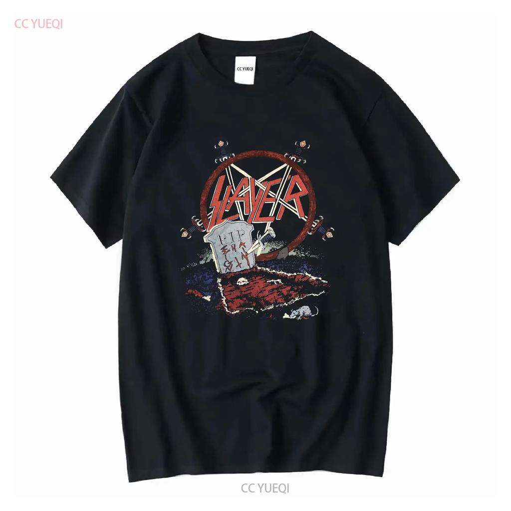 Футболка Slayer Open Grave Винтажная Стирка Графика Немного Растягивается Мягкая Удобная Мужская Стильная Универсальная