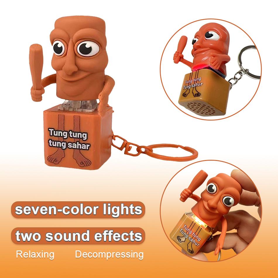 3D-печатная коллекционная игрушка-выражение лица Tung Tungtung Sahar 'Brainrot', Деревянный человечек-палка, Подходит для странных подарков