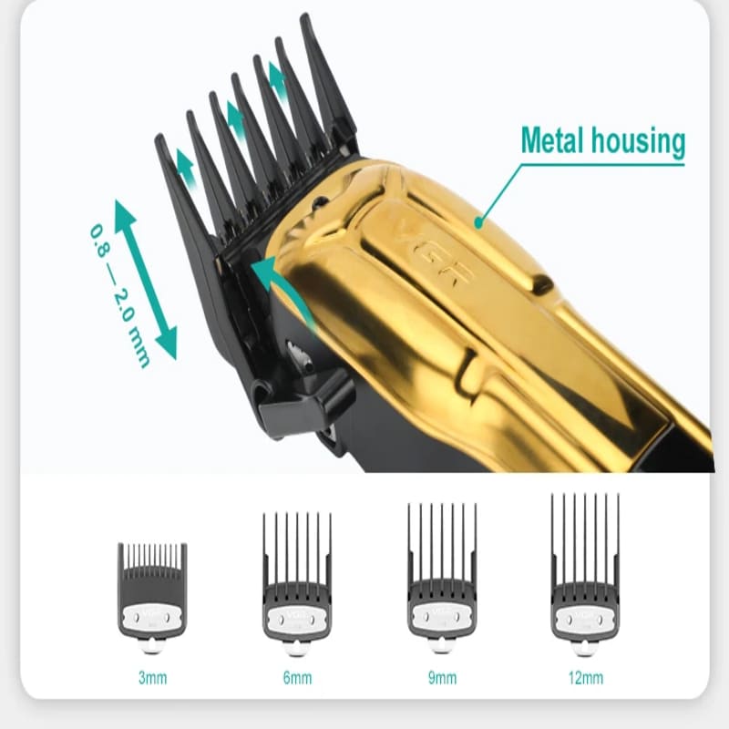 Metal Body Hair Salon LCD Digital Display Hair Clipper Home Men's Electric Hair Clipper Shaving Hair Clipper Life Upgrade Large Capacity Battery