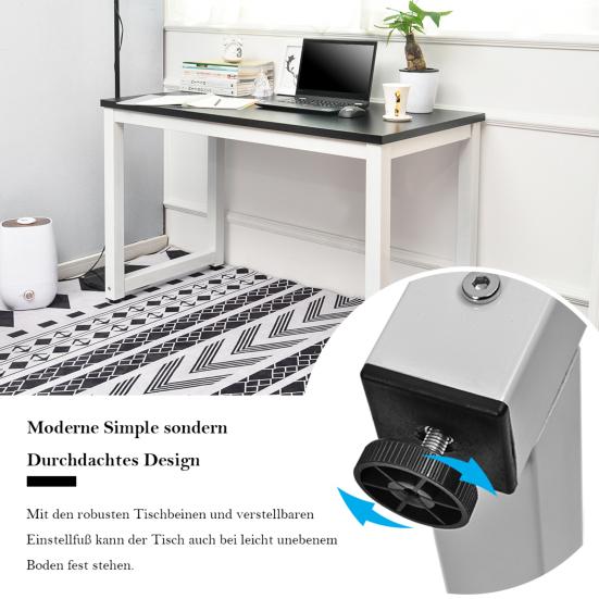 Прямоугольный настольный металлический каркас, противоскользящие подушечки для ног, офисный стол, высокая стабильность, рабочий стол для ПК