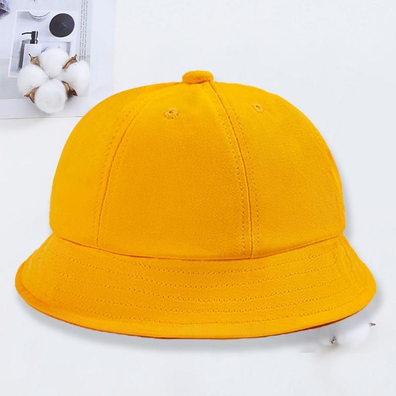 Children's Small Yellow Hat Print Kindergarten Dome Basin Hat Student Sun Hat Cute Ball Hat Sun Protection Bucket Hat