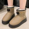 Fashion 2025 Winter New Design Casual Cotton Boots Comfortable Plush Warm Platform Waterproof Leather WOMEN'S Snow Boots