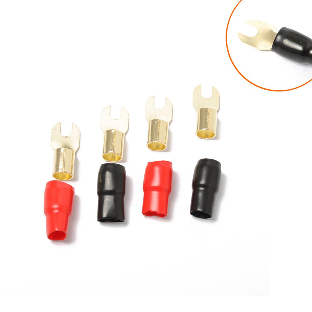 5 Pairs Speaker Wire Connectors 4GA Terminal Spade Adapter Copper Terminals Kit