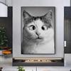 Funny Cute Cat Canvas Paintings Animal Big Eyes Kitty Posters and Prints Black and White Pictures for Kids BedRoom Home Decor No Frame