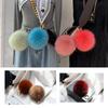 SOMALER Real Fox Raccoon Fur PomPom Keychains Metal Key Ring Recoration for Women Girls