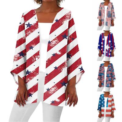 Женская повседневная модная легкая куртка средней длины с принтом, кардиган