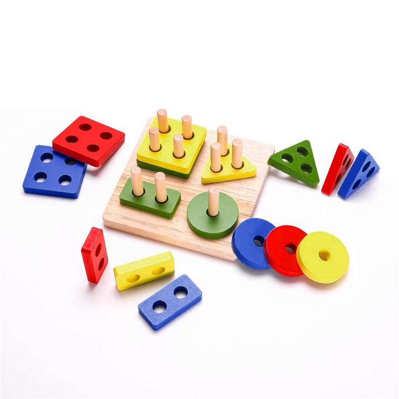 1PC Geometric Shapes Toys For Children Early Learning Exercise Hands-on Ability Montessori Puzzle Sorting Math Educational Toys
