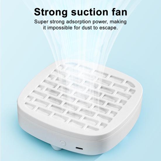 USB Мини-пылесос для ногтей с фильтровальной бумагой 3200 об/мин Мощное всасывание Сборщик пыли от ногтей Регулируемый Портативный для дома и салона Очиститель пыли Вентилятор-экстрактор