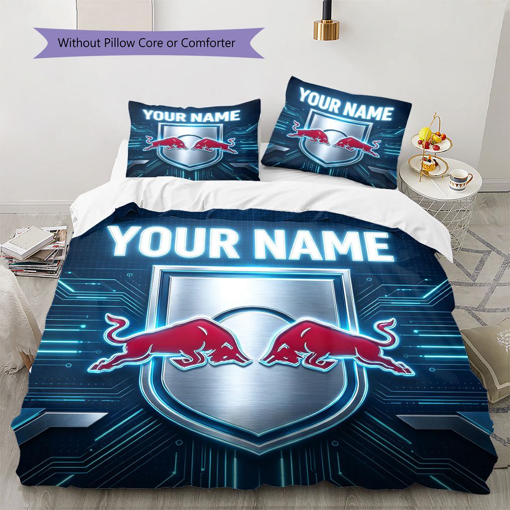Custom Name,RB Leipzig Pattern Bedding Home Decoration Birthday Gift ( 1 duvet cover + 2 pillowcase, without core),fan merchandise.