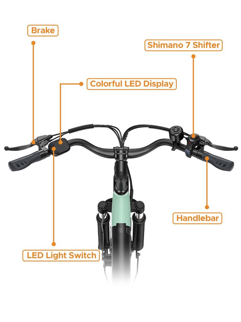 Electric Bike Adult Hillmiles 26" 250W Motor City Ebike 36V 13AH Max Range 100Km 7 Speed Load 120Kg MileCity 1