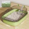 Extra Large Semi-Enclosed Cat Litter Box with High Fence & Scoop