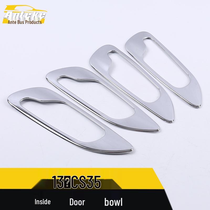 CS35 Interior Door Bowl Protective Film & Decorative Frame with Electroplated Handle - Fits 13 Models, Anti-Scratch Sticker