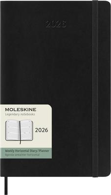 Планировщик Moleskine 2026, начало с января, 12-месячный еженедельный дневник, горизонтальный, большой формат (13см x 21см), Мягкая обложка, Черный, DSB12WH3Y26