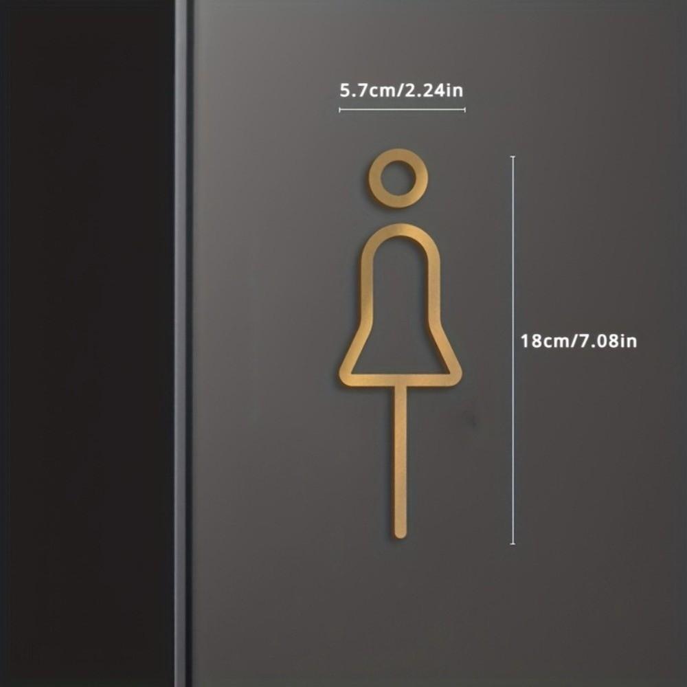 Black Gold Color Wall Label Sticker Plate Brass Wc Holder Signage Board Elegant Toilet Sign