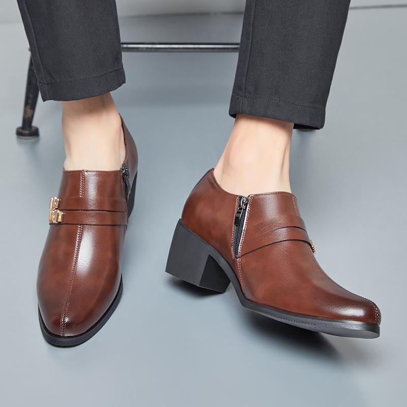 Oxford Dress Fashion Man Business Shoes Wedding Man High Heels Shoes Designer Formal Leather Shoes Luxury Party Prom Formal Shoe