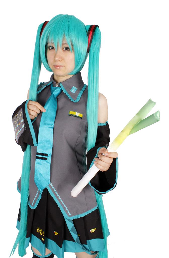 WELLERS Hatsune Miku Cosplay Costume Set with Green Size M Onion, Men's,