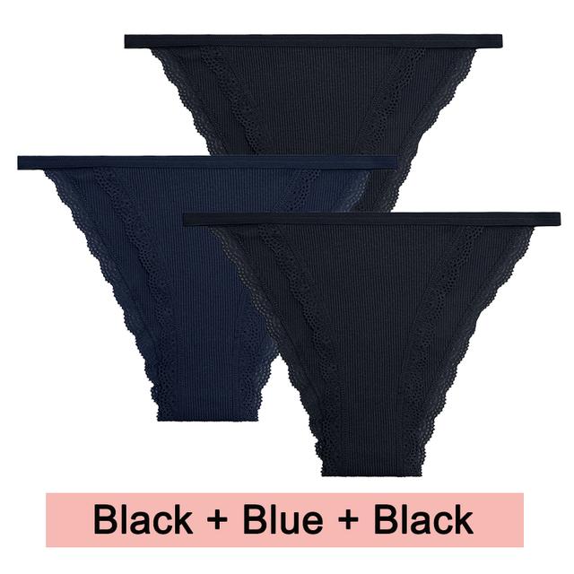3PCS/Set Lace Women Panties Cotton Underwear Female Lingerie Sexy Panties for Female Intimates Finetoo Ladies Lace Pantys S-XL