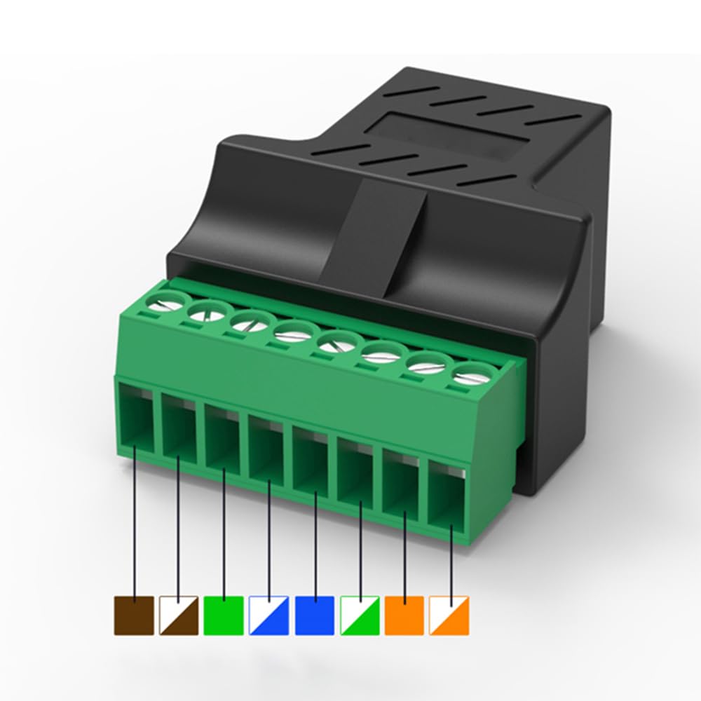 RJ45 на 8-контактный винтовой клеммник, штекер/гнездо, 8P8C, RJ45, болтовой винтовой разъем для Cat7 Cat6 Cat5, удлинитель Ethernet, сетевой адаптер