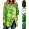 Women's Casual Round Neck St. Patrick's Day Printed Long Sleeve T-Shirt Top
