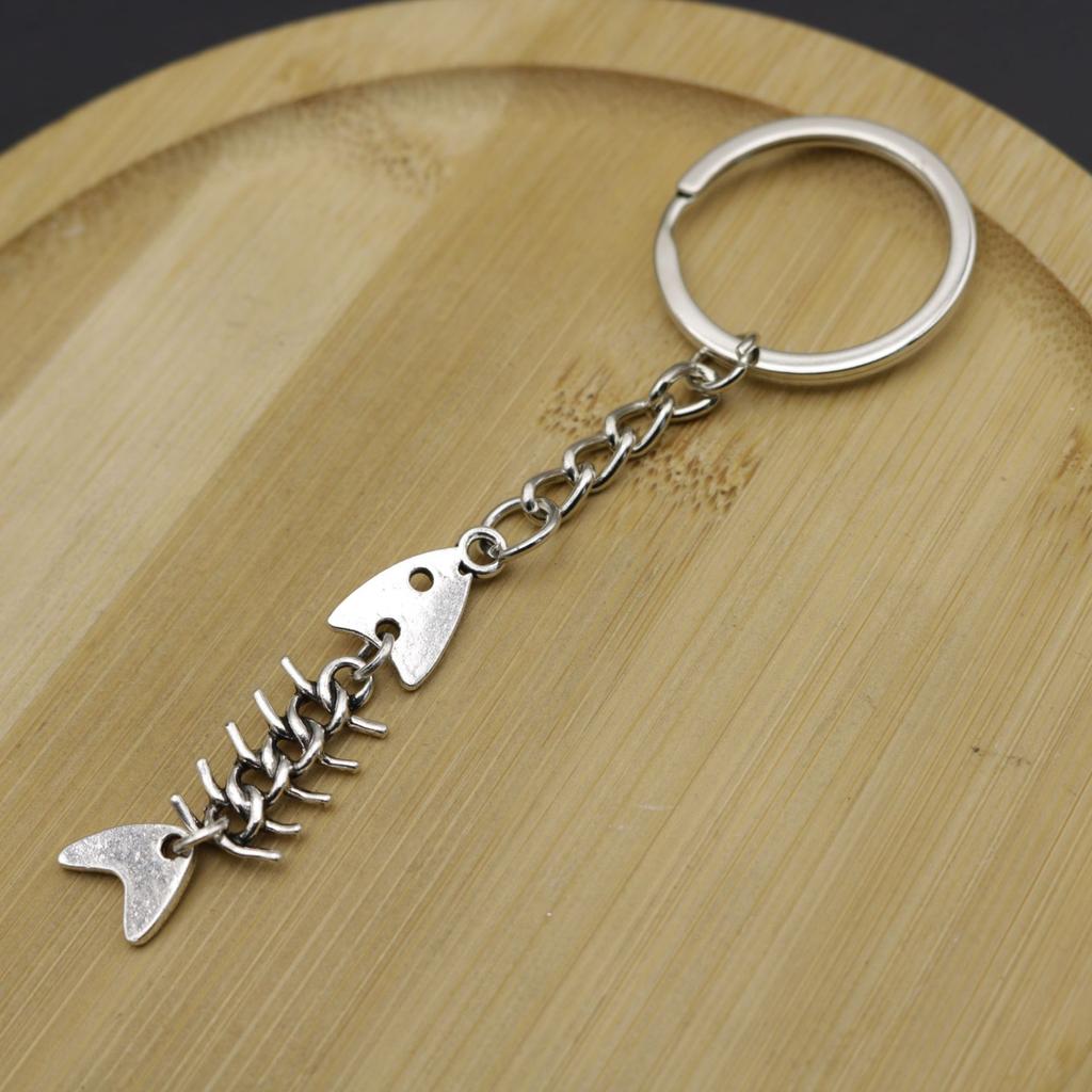 Minimalist Fishbone Keychain Pendant
