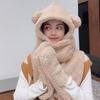 Зимняя милая флисовая шапка и перчатки с медведем, уютные и теплые