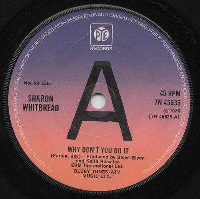 7-дюймовая пластинка SHARON WHITBREAD - Why Don't You Do It 7N45635PROMO Pye Records 1976 UK Поп Б/У