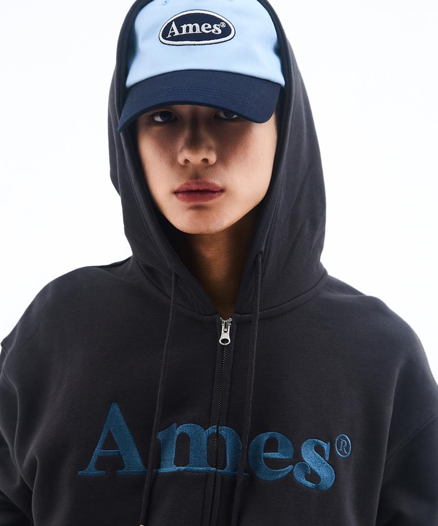 Кепка-бейсболка AMES-WORLDWIDE с логотипом, двухцветная, синяя