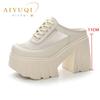 Fashion AIYUQI Slippers Women High Heel 2025 New Summer Closed Toe Women Slippers 11cm Height Mesh Platform Slippers Women