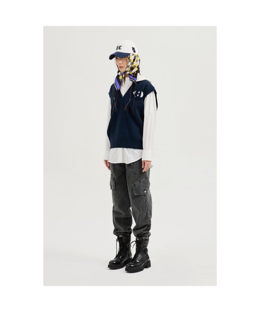 LUCKY CHOUETTE Coloring Hooded Knit Vest (Navy) Lfwas25120Nyx