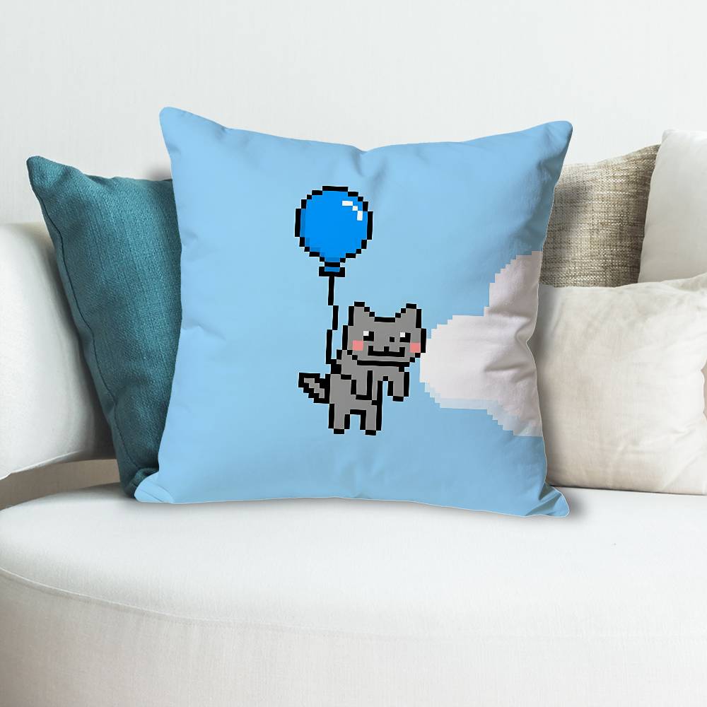 Cute NNyan Cat Anime Celebrity Merchandise AllMatch Printed Pillow Case Sofa Car Office Room Decoration Protector