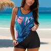 Women Swimsuit With Shorts Flowy Two Piece Swimsuits Bathing Swimwear