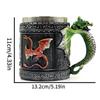 Средневековая пивная кружка с ревущим драконом, пивные кружки, кружка викингов, подарочная кружка из нержавеющей стали для коллекционера драконов