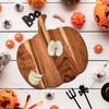 Halloween Wooden Serving Platter Pumpkin Shaped Wood Kitchen Cutting Board With Handle for Chopping Meat, Vegetables