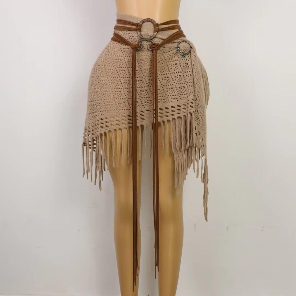 Fringe Loop Waist Cinch Braided Decorative Belt Fashion Long Rope Chain Belt Medieval
