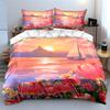 Sailing Sunset Floral Art Decor Bedding Set with 1 Duvet Cover 2 Pillowcases Single Double King Queen, Gift