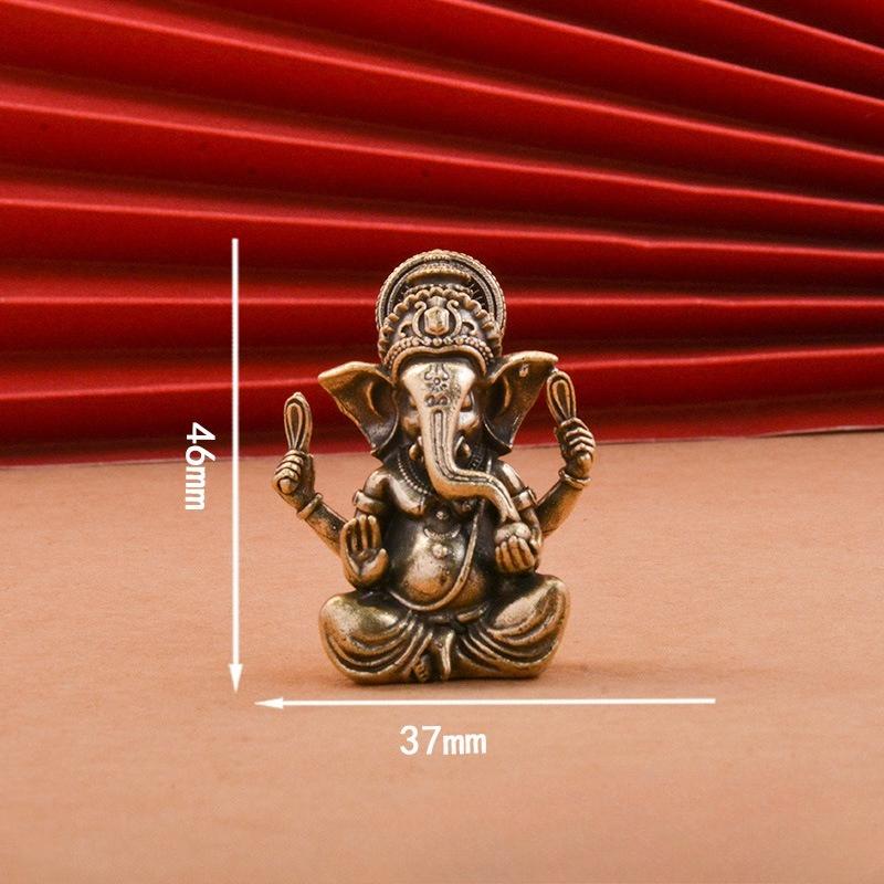 Vintage Brass Lord Ganesha Statue Buddha Ornaments Elephant Hindu God Sculpture Figurines Home Office Decoration Buddha Statues