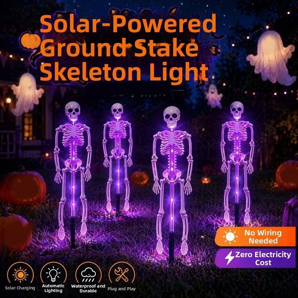 Realistic Skeleton Halloween Solar Stake Lights Solar Powered Ghost Light Path Party Decor