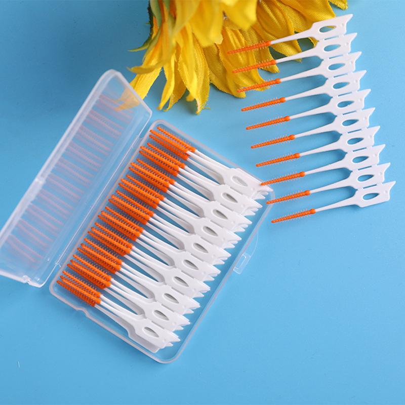 20/40 Pcs Oral Care Tools Silicone Interdental Brushes Super Soft Dental Cleaning Brush Teeth Cleaner Dental Floss Toothpicks